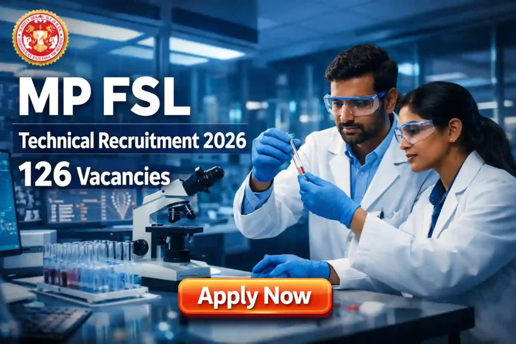 Madhya Pradesh Nyayalik Vigyan Prayogshala (FSL MP) Lab Technician, Lab Assistant & Lab Paricharak Recruitment 2026