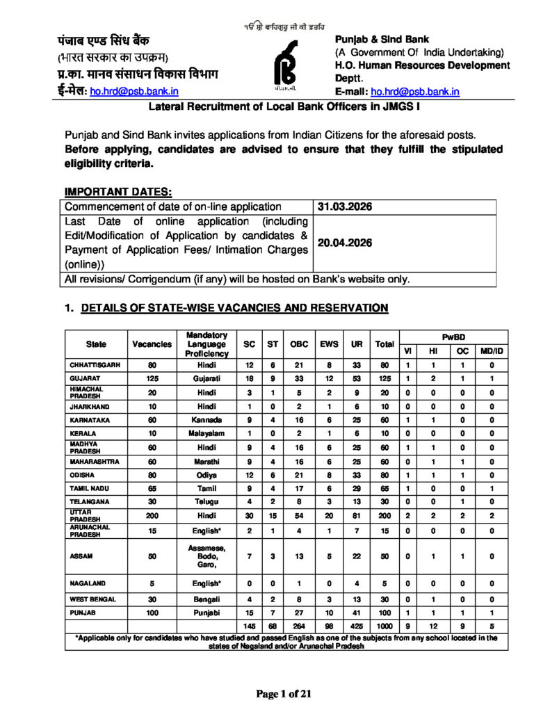 Official Notification for Local Bank Officer (LBO)