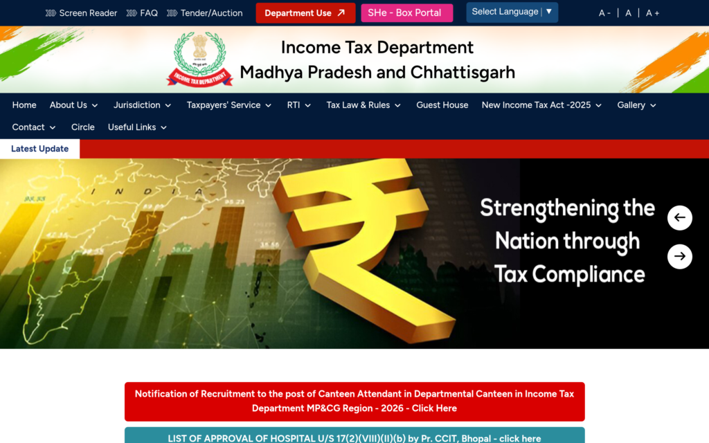 Income Tax Department, MP & official notification