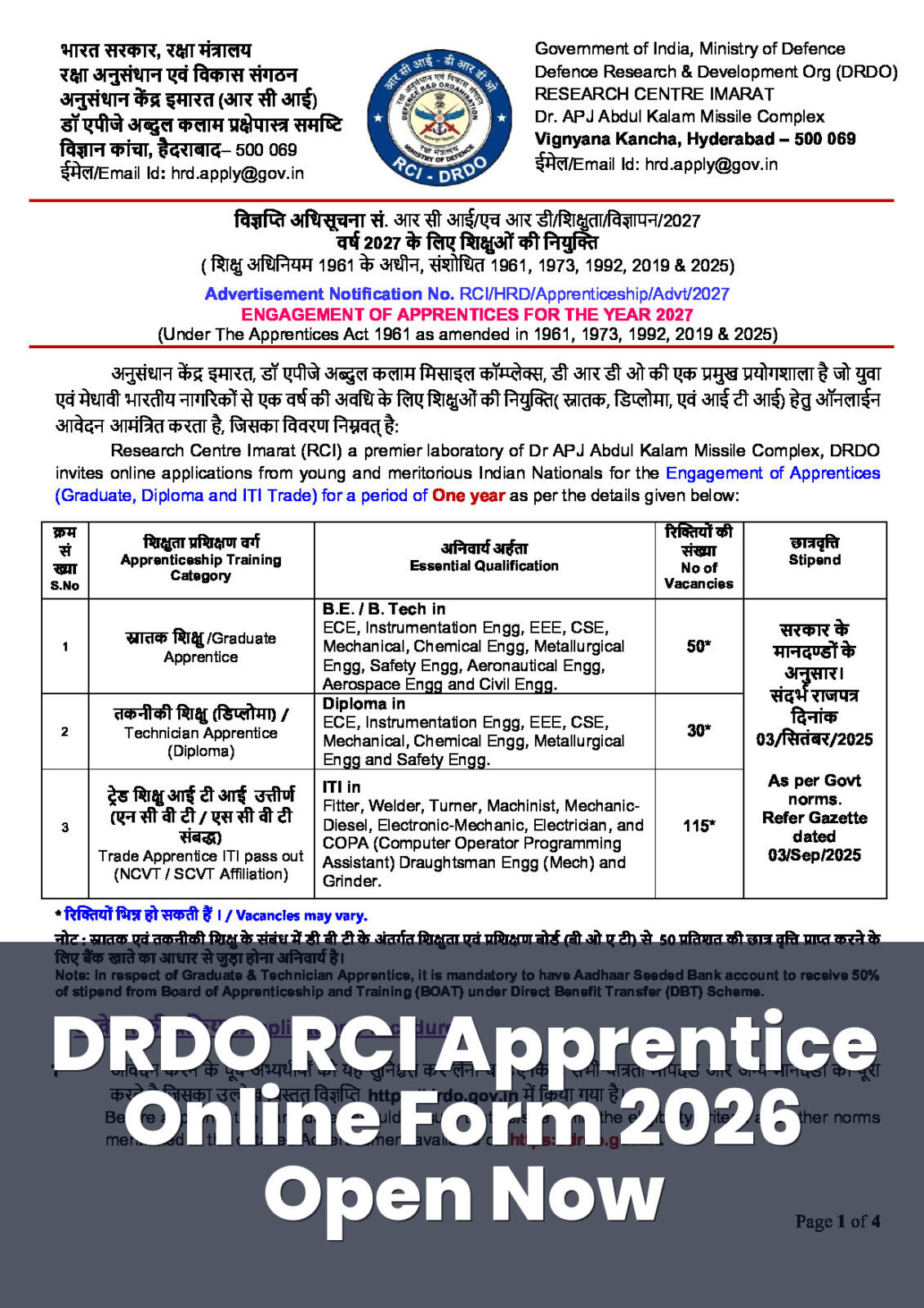 Official Notification screenshot for Apprentice