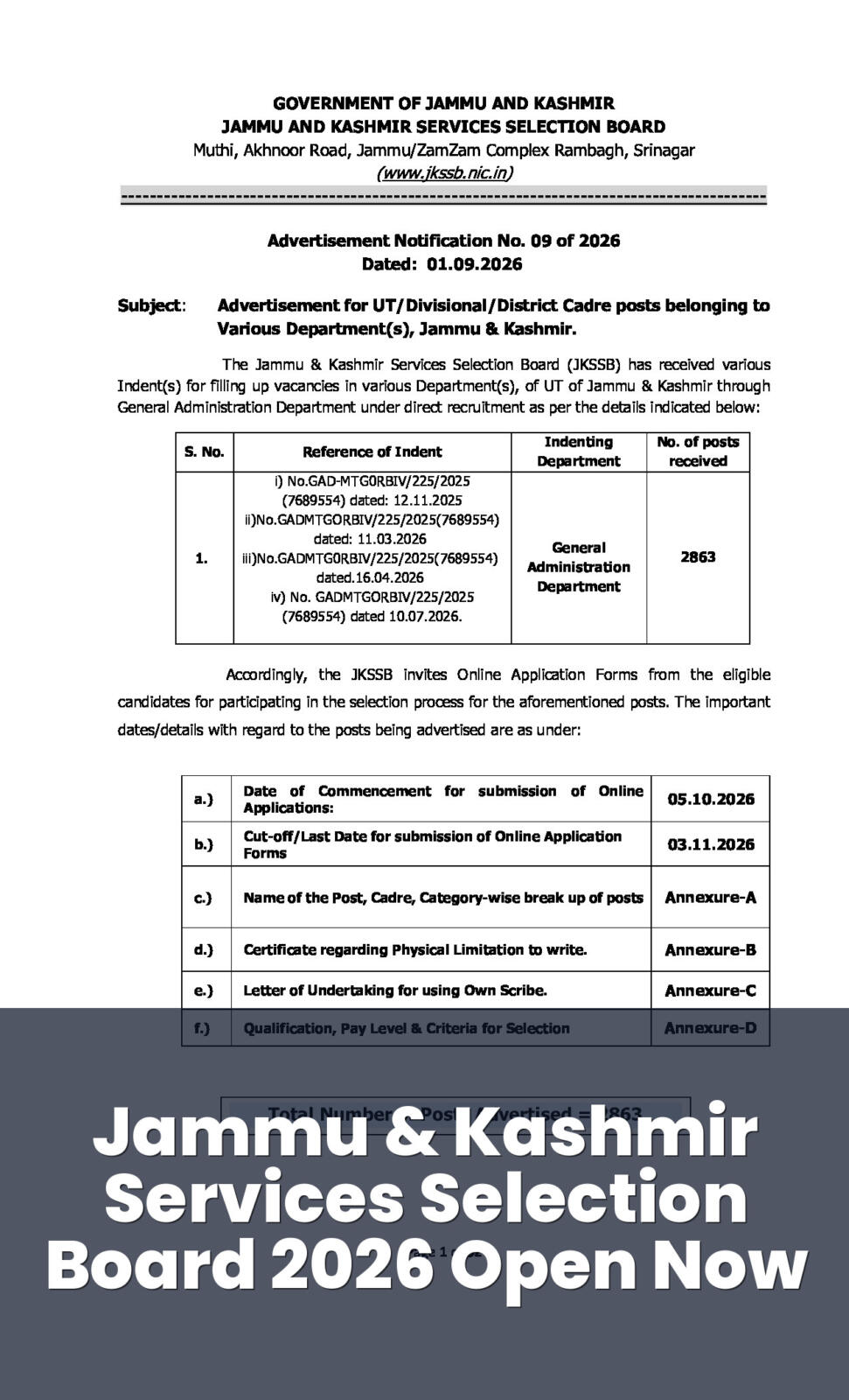 Official Notification screenshot for Class-IV MTS