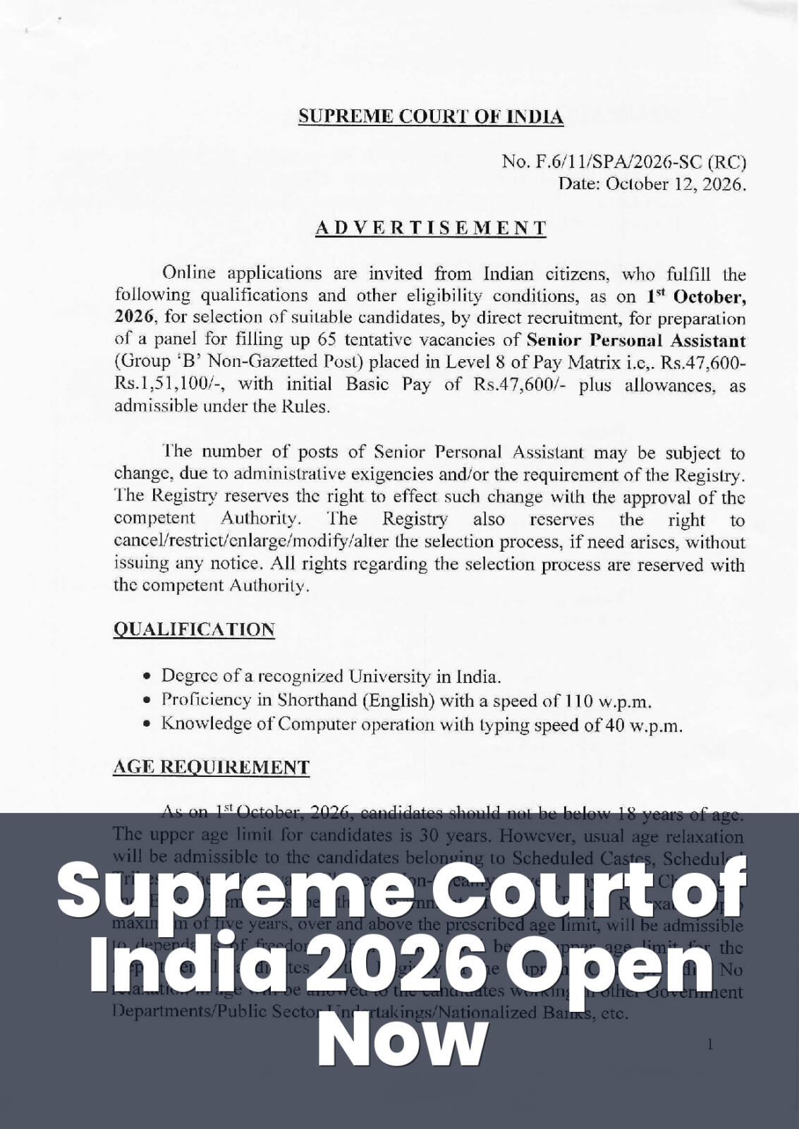 Official Notification screenshot for Court Assistant
